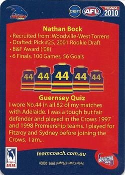 2010 Team Zone AFL Team - Silver #1 Nathan Bock Back